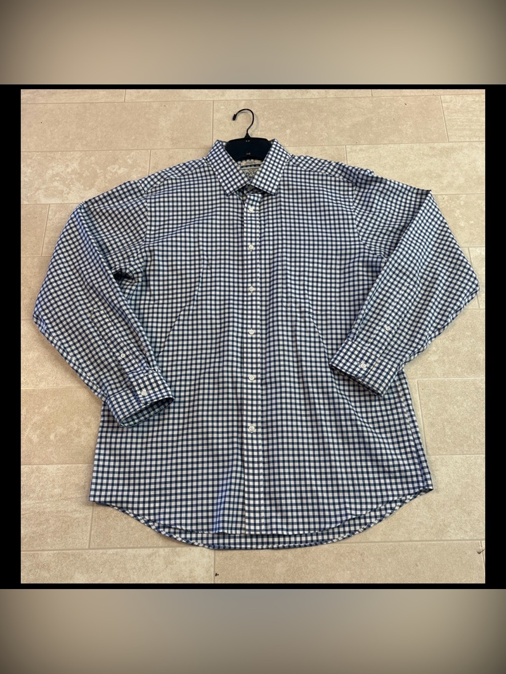 Jos A Bank 1905 Blue Plaid Non-Iron Tailored Fit Button Up Long Sleeve Men 17-35